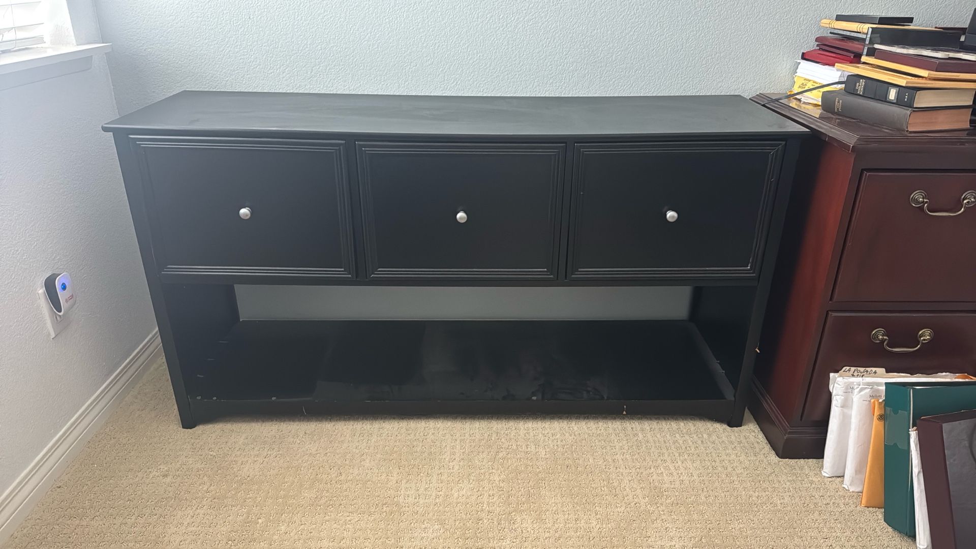 3 Drawer Black File Cabinet