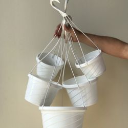 White hanging basket, pot, planter for your plants