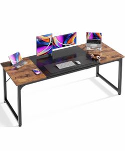 Huuger Computer Desk, 63 Inch Office Desk, Gaming Desk with Storage, Writing Desk Work Desk for Home Office, Study, Modern Simple Desk, Large Legroom,