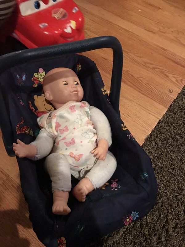 Baby doll with Car seat carrier only 20
