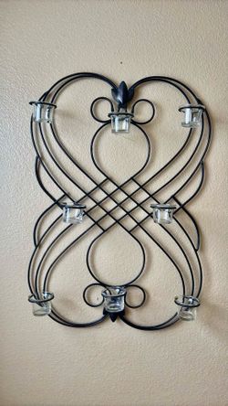 Wall decorative cast iron candles holder size 27”x 11”