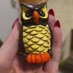 1970s Ceramic Owl Decor Pieces