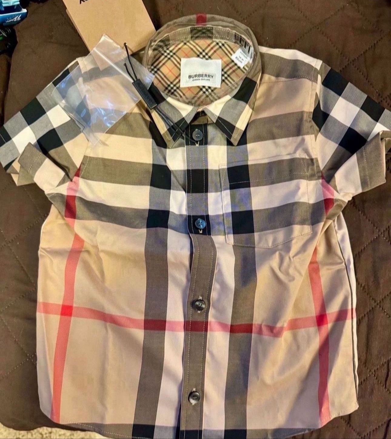 Burberry Toddler (18m) Short-sleeve Check Stretch Cotton Shirt