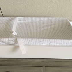 White Diaper Changing Tray Topper with Pad