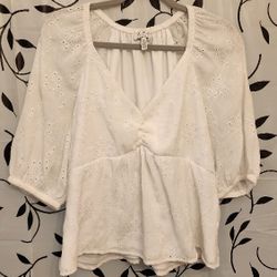 Women's White Lacy Shirt (XXL)