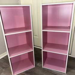 Furinno 3-Tier Open Shelf Bookcase, White/Pink 