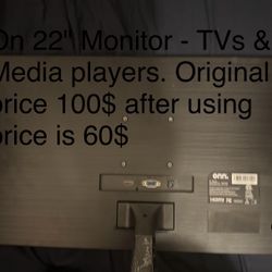 On 22' Monitor - TVs & Media players.