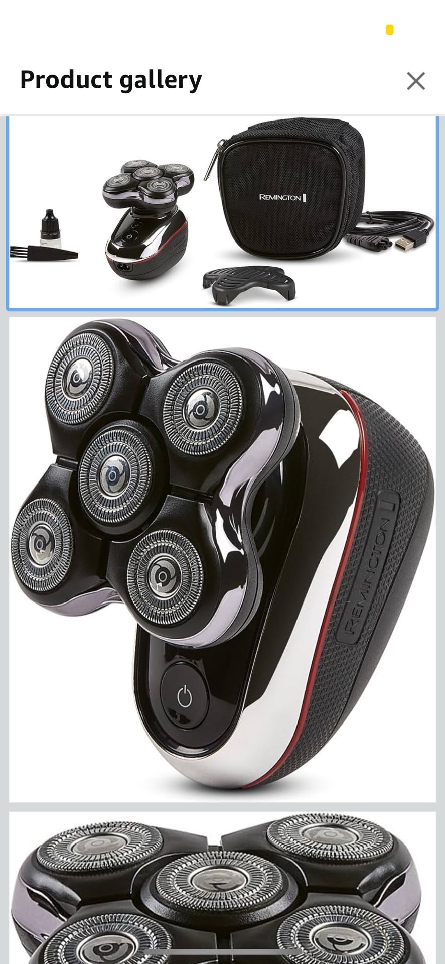 Remington Balder Deluxe XR7100, Head Rotary Shaver with Titanium Blades & Storage Pouch for Bald Men Wet/Dry Shaving with 5 Dual Track Flexing Heads a