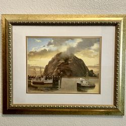 Morro Rock at Sunset Wall Art Marjorie Sharpe Signed Print Tap See More for All Info 