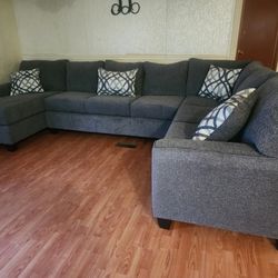Brand New Artisan 3pc Charcoal Grey Extra Length LAF Sectionals! 🔥 (3 Colors In Stock!)
