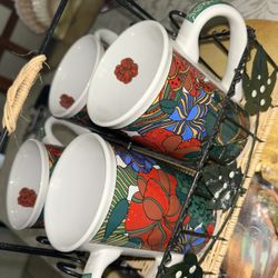 vintage Christmas mugs