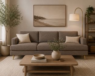 Albany Park Lido 86” Sofa – Hazelnut Performance Bouclé 🤎