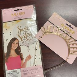 Sweet 16 Confetti Balloon and Head Band 