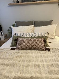 Green & Maroon Throw Pillows