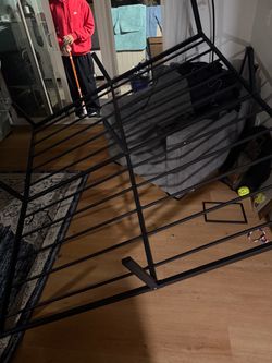 Black Metal Loft Bed Frame