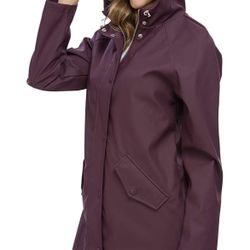 Fahsyee Raincoat Women, Rain Jacket Waterproof Raincoat Hooded Windbreaker-Sz. S