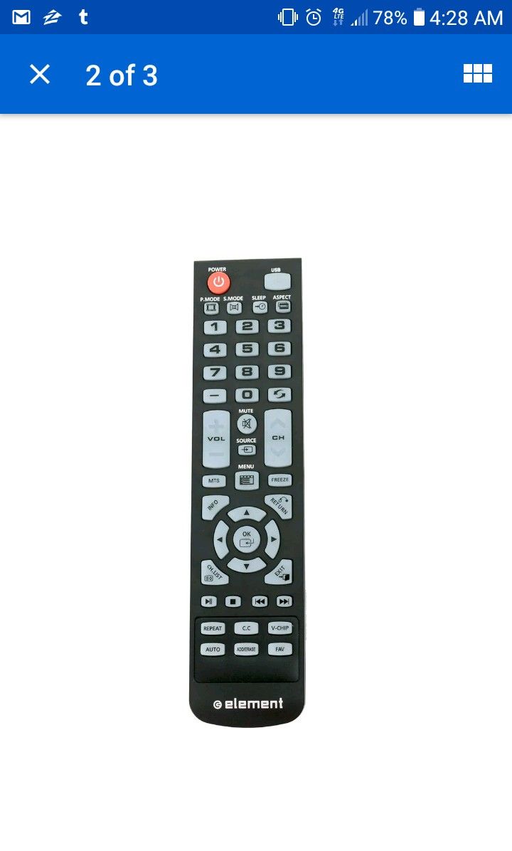 Compatible with Element TV Models: ELEFW505 ELEFT506 ELEFW247 ELEFW504 ELEFW248 ELEFT195 ELEFW581 ELEFT222 ELEFW3916 ELEFW195 ELEFT326 ELEFT407