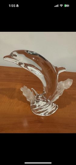 Natchmann Crystal Dolphin Glass Figurine