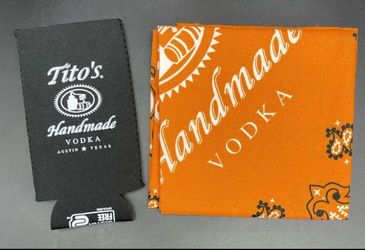 Titos Vodka Slim Beer/Seltzer Can Insulated Koozies Sleeve Holder and Bandana