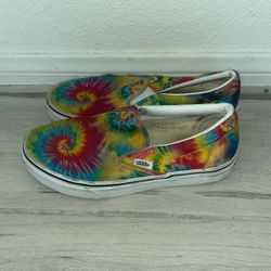 Vans Unisex Men Sz 5 Women’s Size  6.5 Tie Dye Slip On Skate Shoes Sneakers WOW