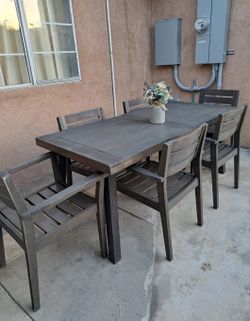 Wood Dining Patio Set 7pc/outdoor Furniture/outdoor Dining Set/Cash Only