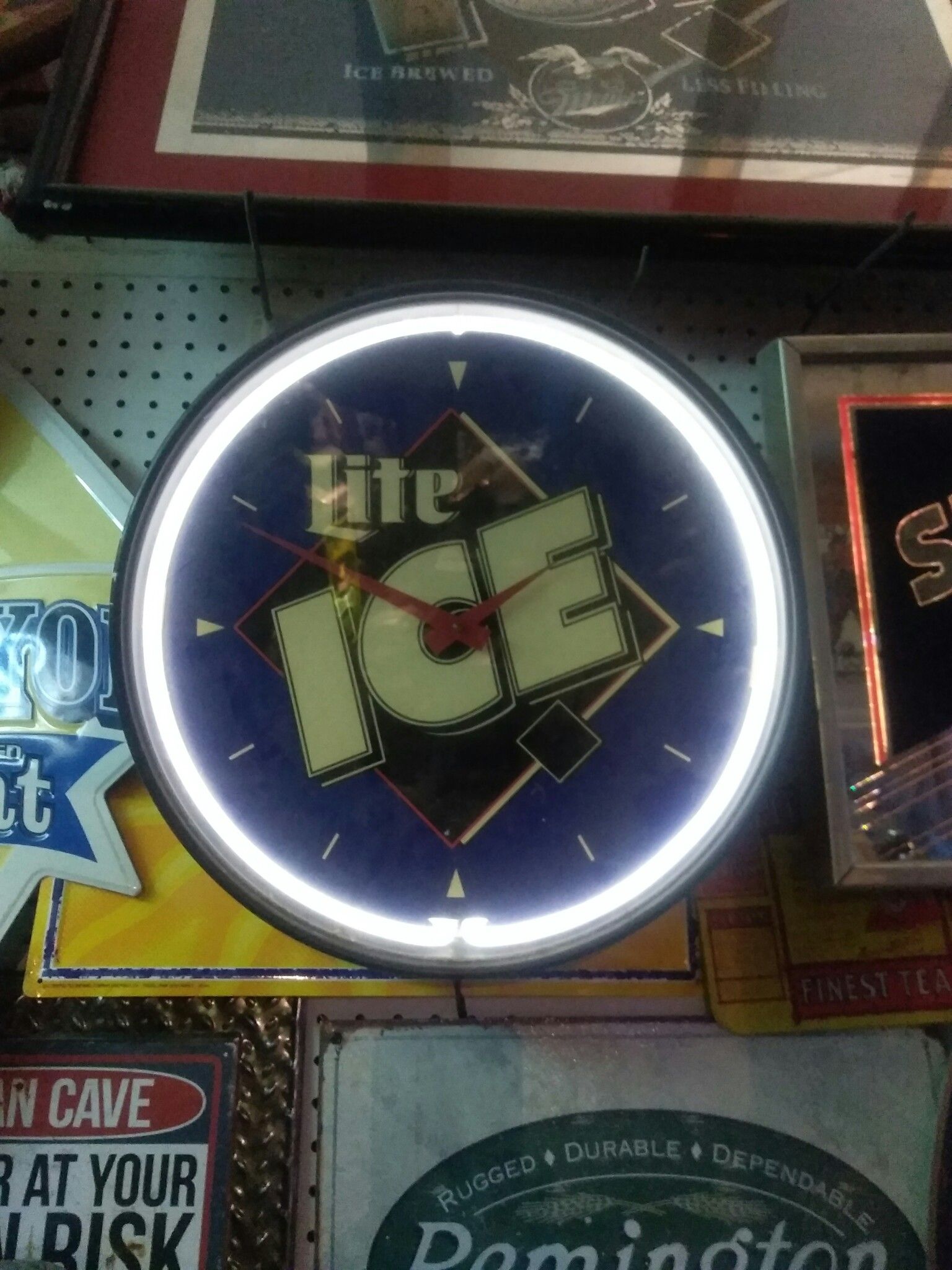 Light ice neon clock