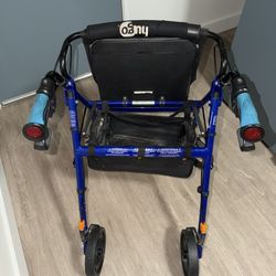  4-wheel rollator walker — seat + storage, ready to roll