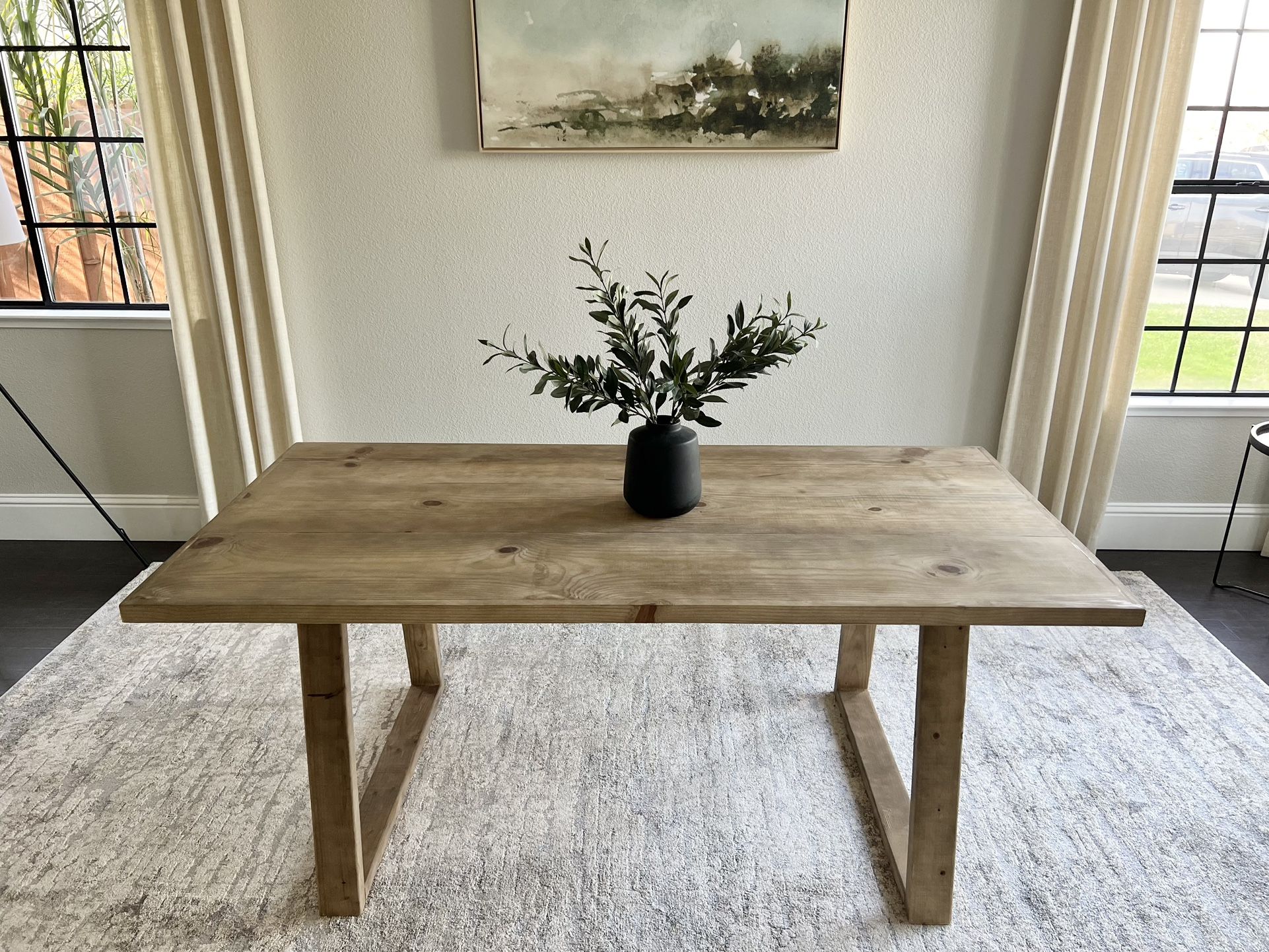 6FT X 3FT Solid Wood Modern Rustic Farmhouse Dining Table