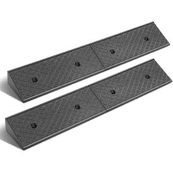 2pcs 3" Rise Rubber Curb Ramp Heavy Duty Loading Driveway Ramp Threshold Ramp 38.6" W x 6.7" D x 3" H for Loading Dock, Warehouse, Motorcycles, Cars