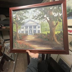 Charming Southern Plantation Home Painting by B. Province”