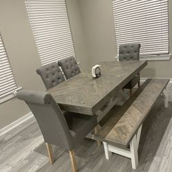 Custom Dining Table Farmhouse Country French Modern Rustic Solid Wood Set Restoration Hardware Insp Bench Hand Built Round Oval Counter Breakfast  