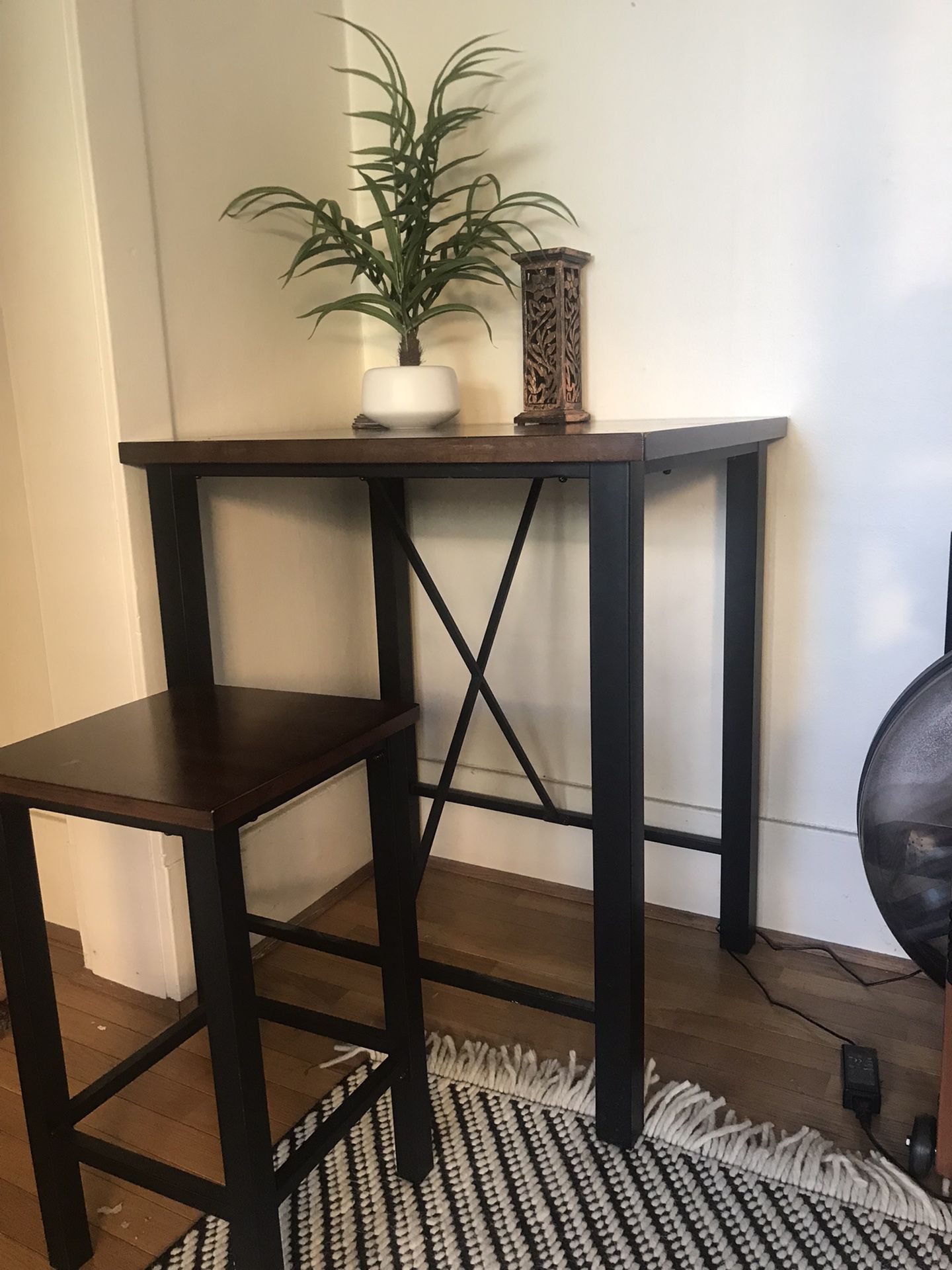 Tall Table With Dark Wood Top