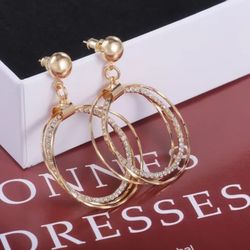 Diamond button earrings