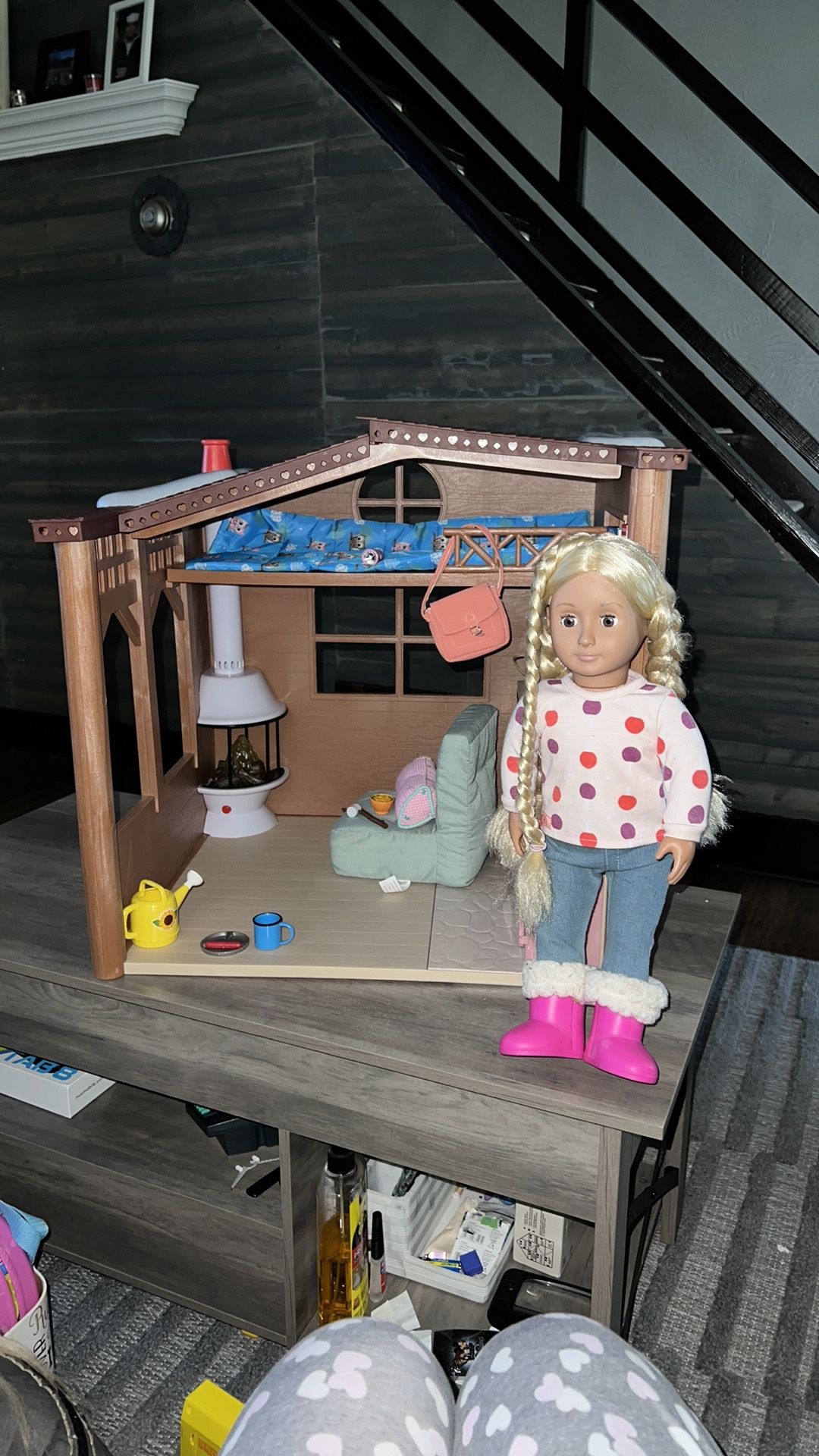 Our Generation 18" doll Cozy Cabin playset with Our Generation Doll