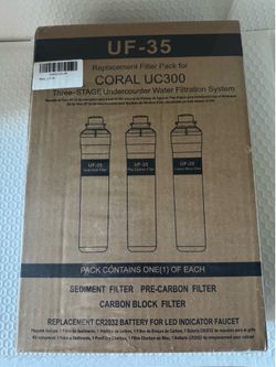UF-35 Replacement Filter Pack for Coral UC300, Three-Stage Filtration System New