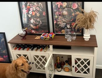 White Farmhouse-Style Media Console / Sideboard