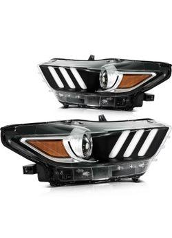 2015-2017 Ford Mustang GT Headlight Assembly Left & Right – Aftermarket Replacement