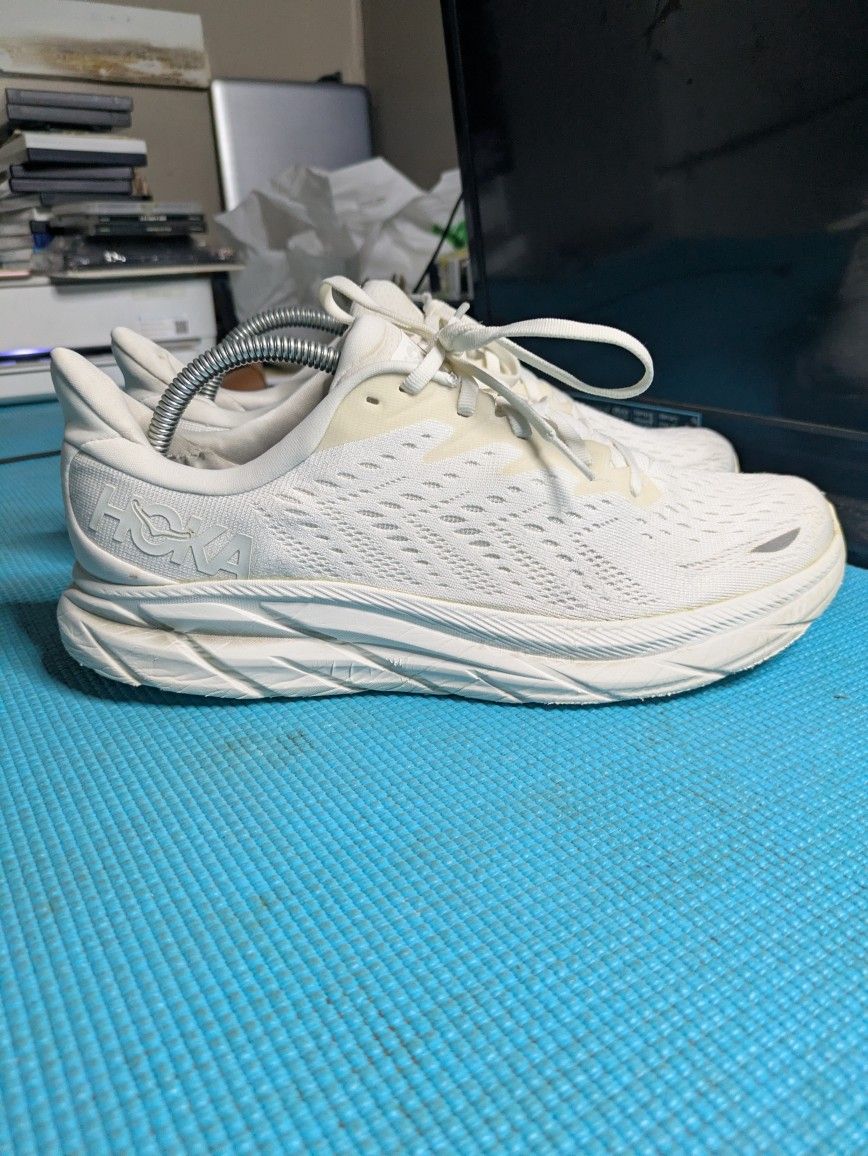 Hoka One One Womens Clifton 8 White - Size 11B EU 44 - 1119394 WWH