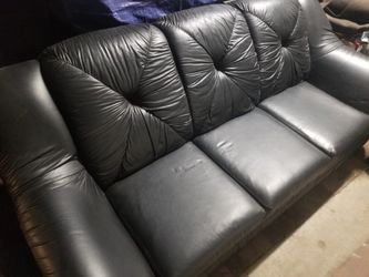 PLeather Black Sofa