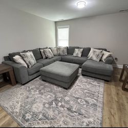 Ashley furniture Sectional With Ottoman And End Tables