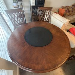 Fine Dining Table With Built In Lazy Suzy