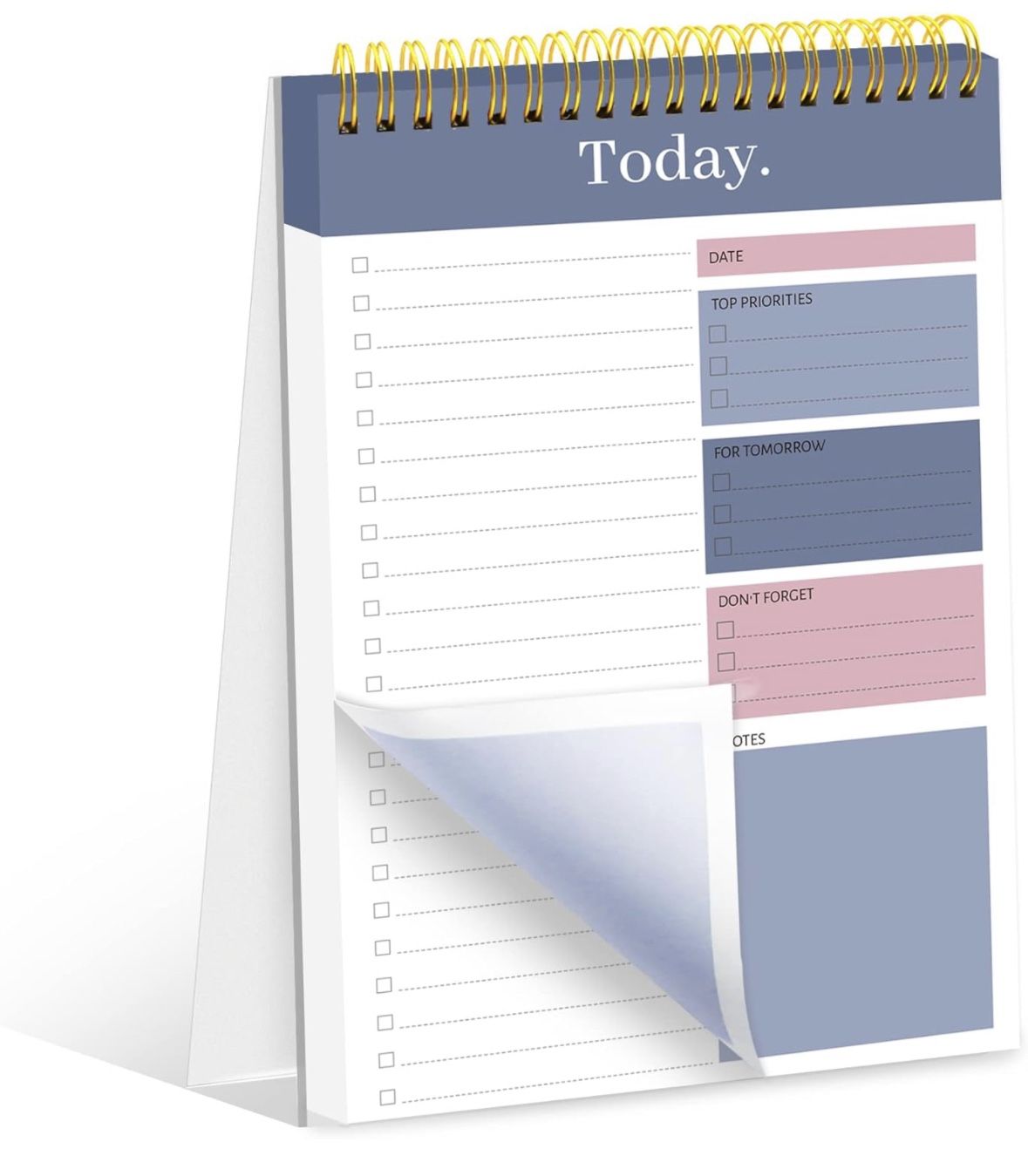 To Do List Notepad - Daily Planner,Last For 104 Days,6.5" x 9.8" Double-sided Spiral Checklist