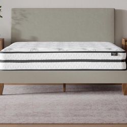 Ashley Chime 10” Medium Firm Hybrid Mattress with Cooling Gel Memory Foam QUEEN