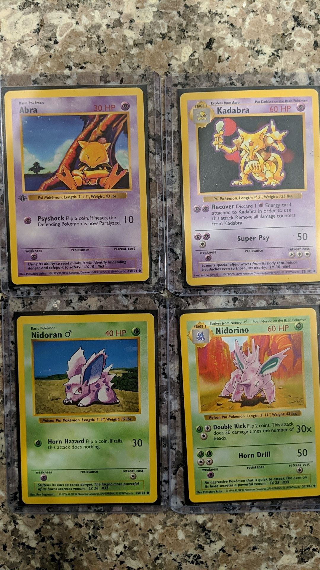 4 Shadowless Pokemon Cards