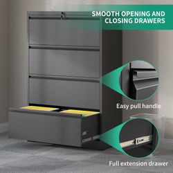 4-Tier Locking File Cabinet – Metal Construction – Brand New