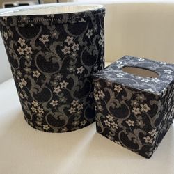 Matching Fabric Wastebasket & Tissue Box