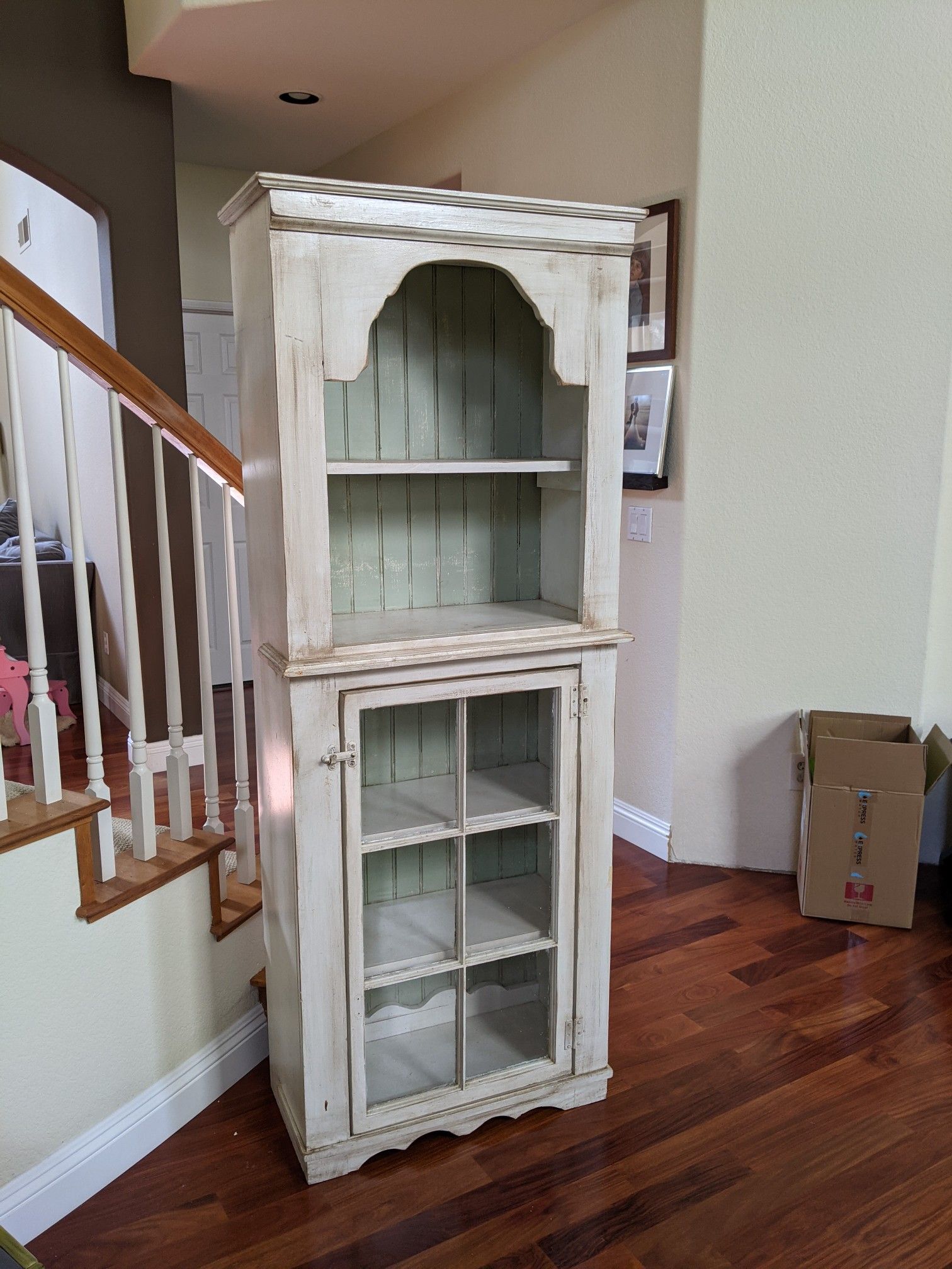 Curio Cabinet Shelf with Glass Doors and Open Shelved