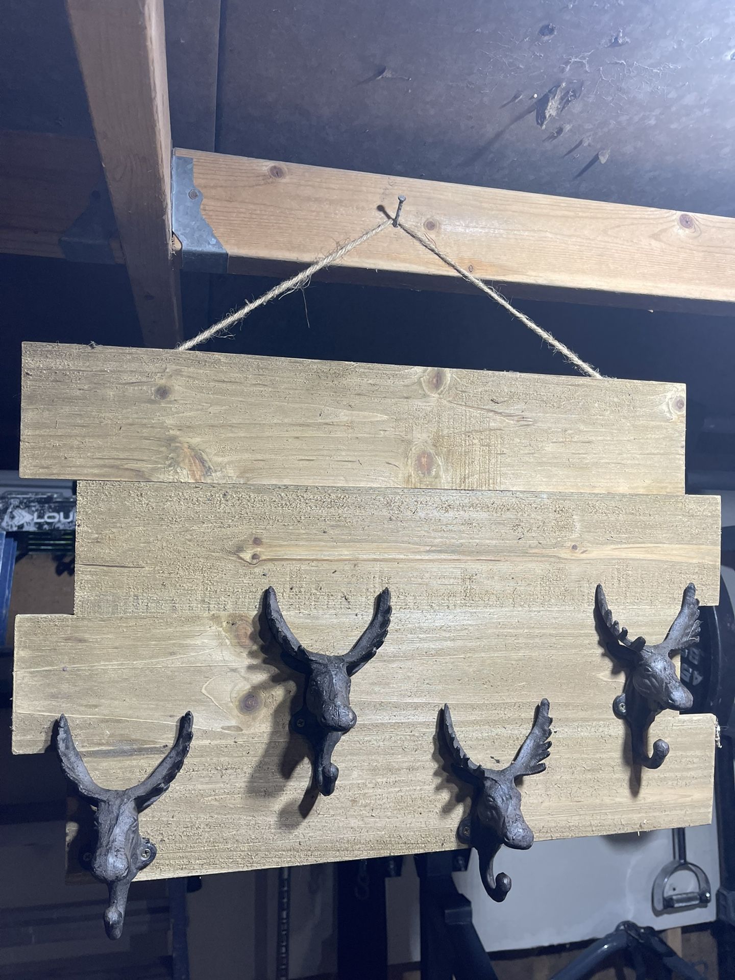 Cast iron antique replica wall hook deer heads