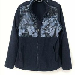 The North Face Navy Blue/blk Fleece Jacket Coat - Size Womens Xl