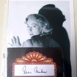 Autographs Vera Miles Of Psycho Fame Hand  Signed  Thick  Stock Card 